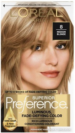 Permanent Hair Color, 8 Medium Blonde